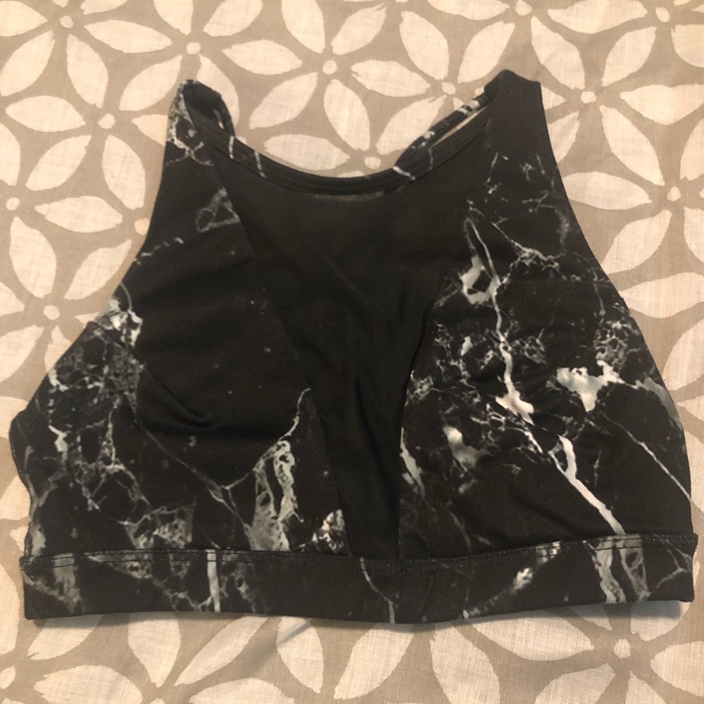 Glyder high neck sheer cutout sports bra